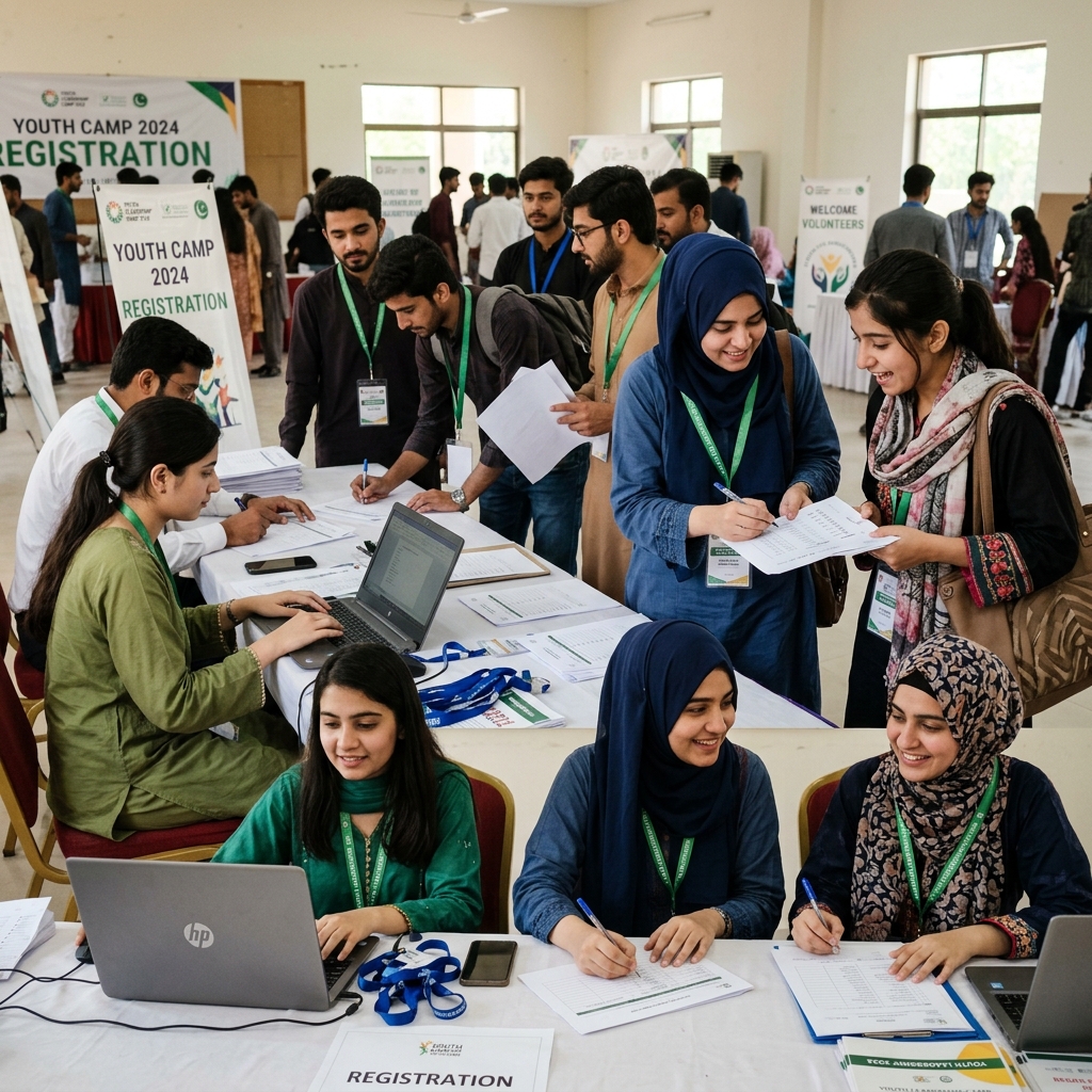 Volunteers at registration desk
